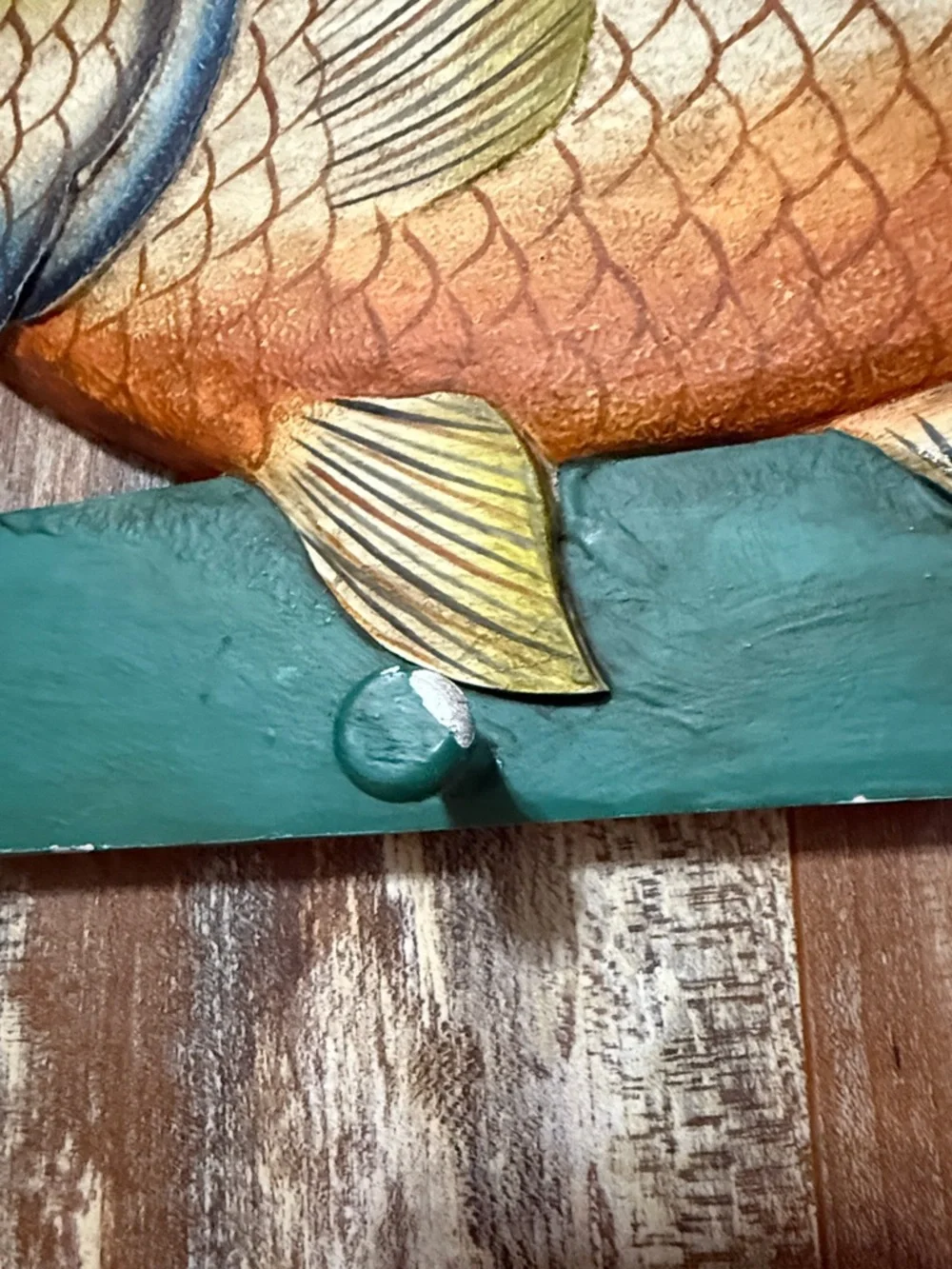Decorative Yellow-Orange Fish Wall Hook - Unbranded